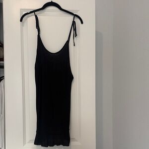 BEACH BUNNY Black Tie-Shoulder Knit Tank Dress - Women